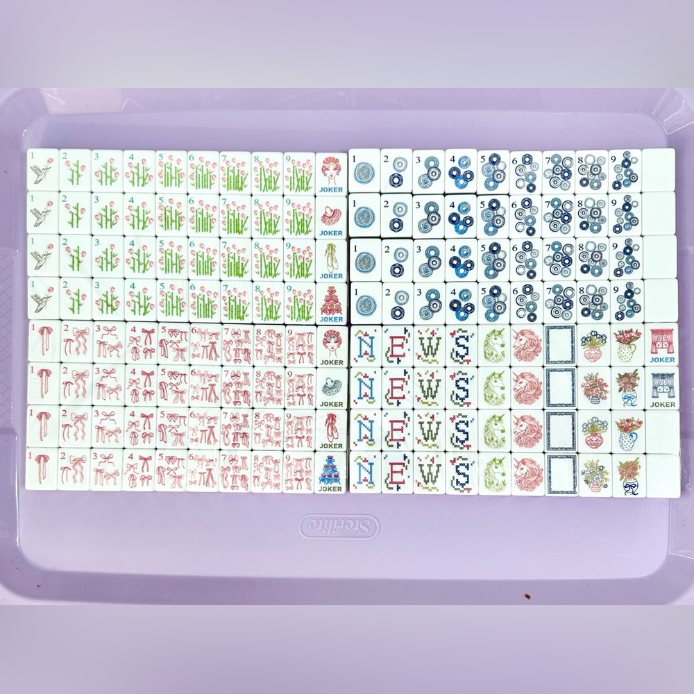 American Mahjong Tile Set Grandmillennial Coquette Mahjong 2 LEFT! - Picture 6 of 10
